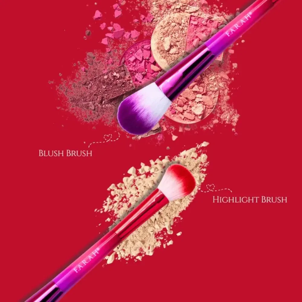 F.A.R.A.H. Blush & Highlight, Shade & Blend Set of 2 Makeuo Brush Set, MSRP $34